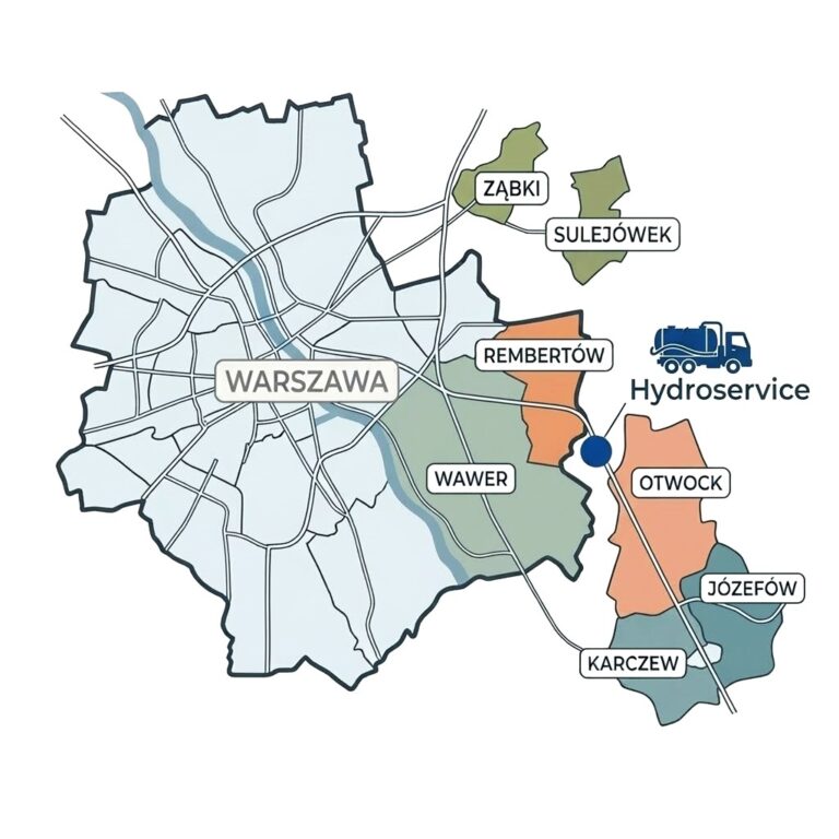 Obszar działania Hydroservice woj. mazowieckie warszawa i okolice